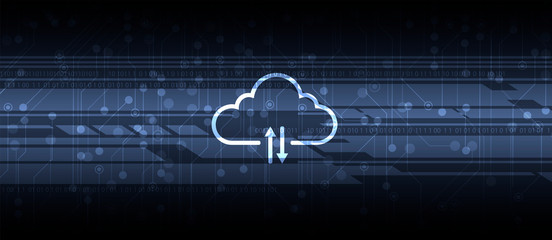 Cloud technology. Integrated digital web concept background