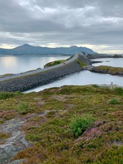 Wall Mural - Atlantic Ocanic Road in Norway on a Cloudy Day