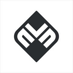 Wall Mural - letter n l n vector logo. square icon and symbol. eps 10.
