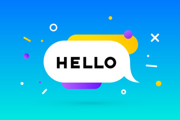 Fototapete - Hello. Banner, speech bubble, poster and sticker concept