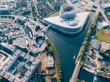 © SmallWorldProduction - Aerial of the European Parliament in Strasbourg, France