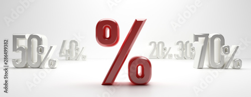 Fotografía Sale percent discount % text on white background