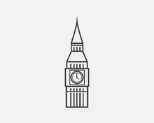 Big Ben Building Landmark Icon Vector