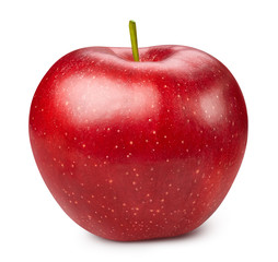 Wall Mural - Red apple isolated on white. Apple Clipping Path. Apple professional studio macro shooting
