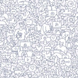 © Rassco - Social Media Seamless Doodle Pattern