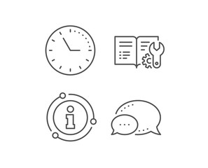 Poster - engineering documentation line icon. chat bubble, info sign elements. technical instruction sign. li