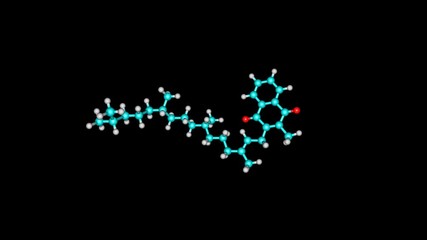 Sticker - Rotating vitamin K1 molecule video