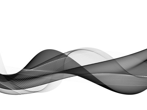 Abstract Black And White Wave Design 