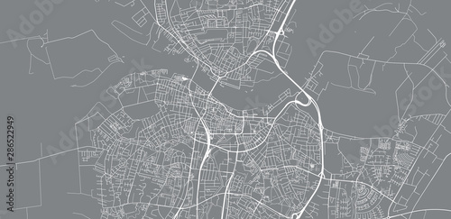 Fotomural Urban vector city map of Aalborg, Denmark