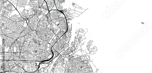 Fotomural Urban vector city map of Copenhagen, Denmark