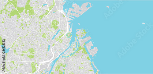 Foto  Urban vector city map of Copenhagen, Denmark