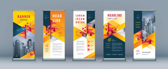 Wall Mural - Business Roll Up Set. Standee Design. Banner Template