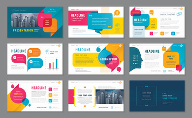 Wall Mural - abstract presentation templates, infographic elements template design set for brochures