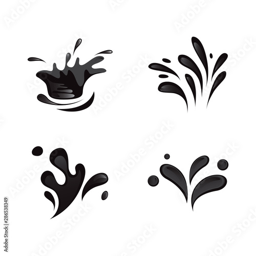 Water Splash And Drop Icons Isolated On White Background Flat Vector Illustration Of Water Splash And Drop Icons Set For Pool Logo Label Sticker Splash Template And Design Elements Stock Vector