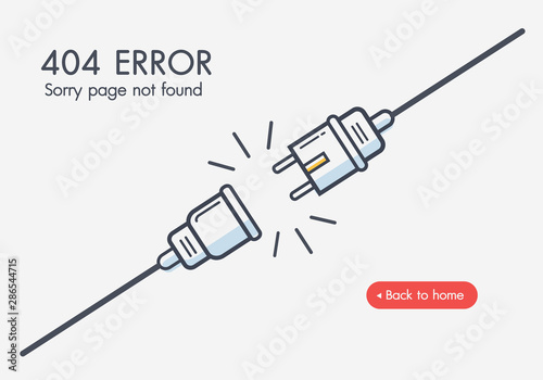 Fotografía 404 error Electric Plug and Socket unplugged