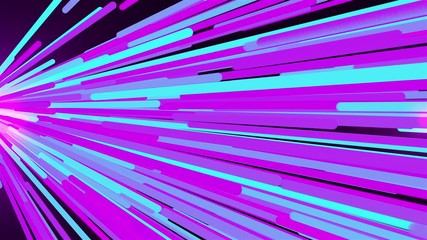 Poster - Fast flight of colored light stripes in the lateral direction, 3d rendering computer background