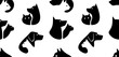 Seamless pattern with Dog and cat logo. isolated on white background