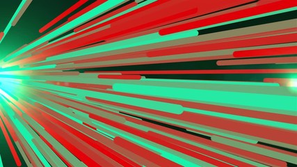 Poster - Fast flight of colored light stripes in the lateral direction, 3d rendering computer background