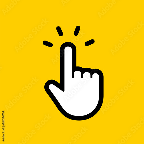 Fotomural Hand clicking icon. Finger cursor vector.