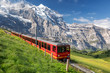 Train from the Jungfrau railway near Kleine Scheidegg, Bernese Oberland, Switzerland