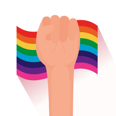 Poster - Isolated lgtbiq flag and fist vector design