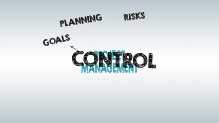 Wall Mural - Project Management concept. Chart with keywords and icons