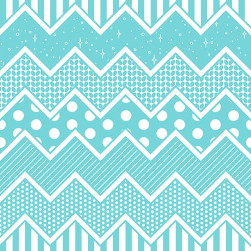 Seamless vector chevron, polka dots, stripes, knitted pattern. Design for christmas wrapping, wallpaper, fabric, textile.