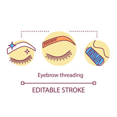 Canvas Print - Eyebrow threading concept icon. Beauty service idea thin line illustration. Beauty salon epilation procedure. Brow shape correction by thread. Vector isolated outline drawing. Editable stroke