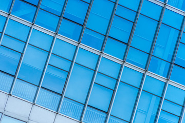 Close-Up of Modern Office Buildings in city of China.