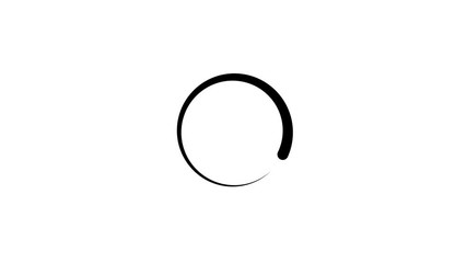 Poster - loading waiting spinner animation. rotating black and white motion graphic. double circle seamless loop with a black and white background.