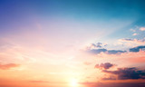 Fototapeta Zachód słońca - Natural background concept: Sunset blue sky and clouds backgrounds