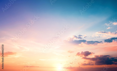 Cuadros en Lienzo Natural background concept: Sunset blue sky and clouds backgrounds