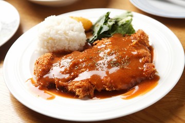 Wall Mural - Fork cutlet on a plate