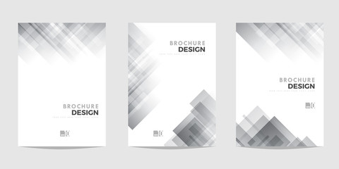 Design template for Brochure, Flyer or Depliant for business purposes. Gray vector geometric abstract background with diagonal squares