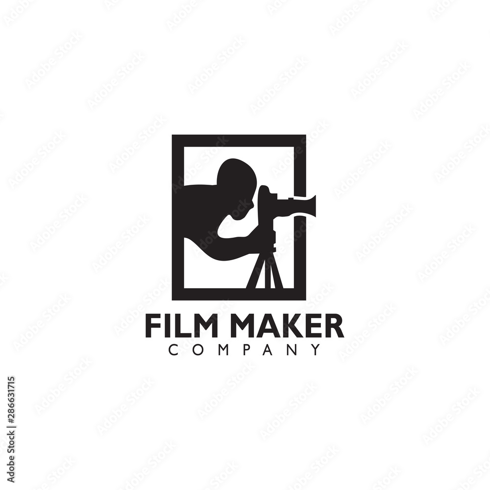 Movie film company logo design template Stock Vector | Adobe Stock, image size:1000x1000