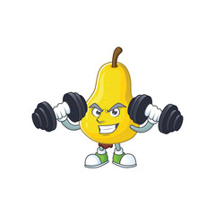 Sticker - Fitness fruit pear cartoon character with mascot