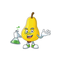 Wall Mural - Professor fruit pear character with mascot cartoon cute