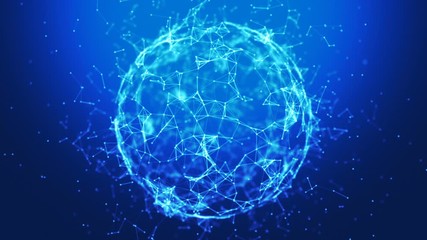 Wall Mural - network globe connection animation