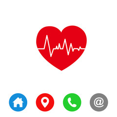 Poster - heart pulse icon vector illustration, Heartbeat icon 