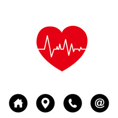 Poster - heart pulse icon vector illustration, Heartbeat icon 
