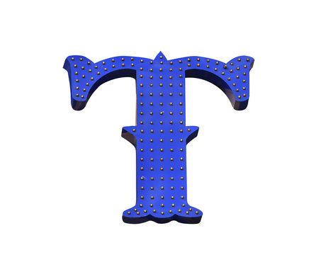 Font T character vintage style isolated on white background. This has clipping path. 