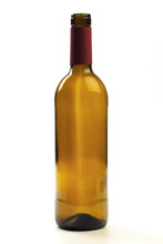 Empty Bottle Of Wine Isolated On A White Background - Image