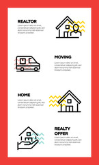 Poster - REAL ESTATE LINE ICON CONCEPT