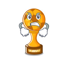 Wall Mural - Angry soccer trophy in the cartoon drawer