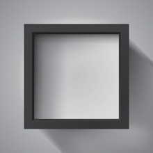 Realistic Empty Black Frame On Light Background, Border For Your Creative Project, Mockup For You Project. Vector Design