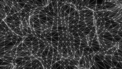 Dynamic black and white composition including various grids appearing with minimal simple dots. Abstract motion background digital dot modern black and white.