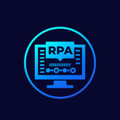 Sticker - RPA icon, Robotic process automation vector