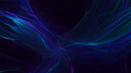 Poster - 3d rendering multicolored abstract fractal on black background