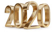 2020 golden letters isolated on white 3d-illustration