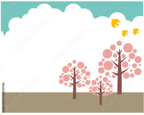 木 森 ポップ イラスト 秋 紅葉 もみじ 楓 メッセージカード 背景 鳥 可愛い Buy This Stock Vector And Explore Similar Vectors At Adobe Stock Adobe Stock